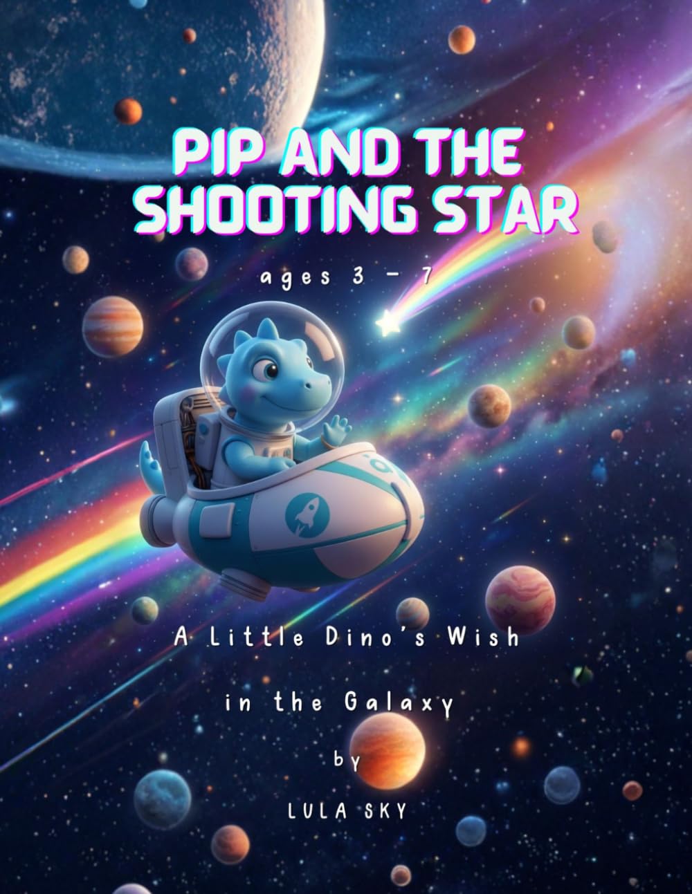PIP and the Shooting Star: A Little Dino's Wish in the Galaxy (Space & Galaxies Series by Lula Sky)