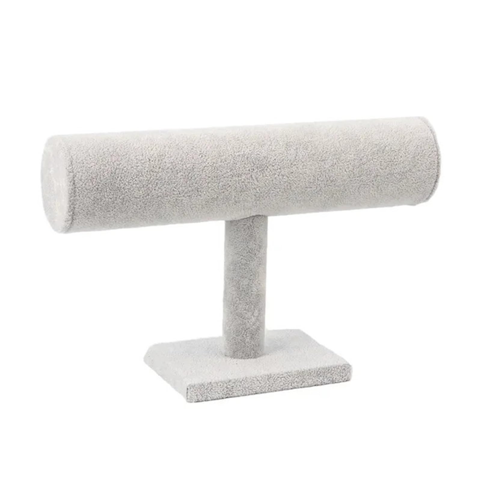 XPJYUA Watch Stand Watch T Bar Rack Jewelry Display Stand Organizer Leatherette Velvet Bracelet Jewellery Holder(White Leatherette)