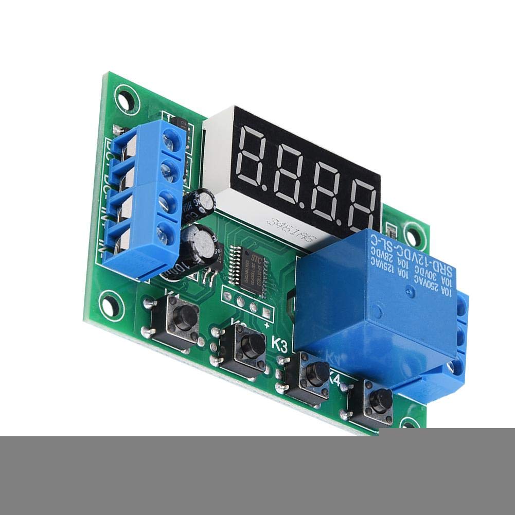 Timer Relay, YYC-2S Modulo di controllo automatico Interruttore di plastica regolabile Display a LED per elettrovalvola, pompa acqua, motore, cinghia leggera, ecc(12V)