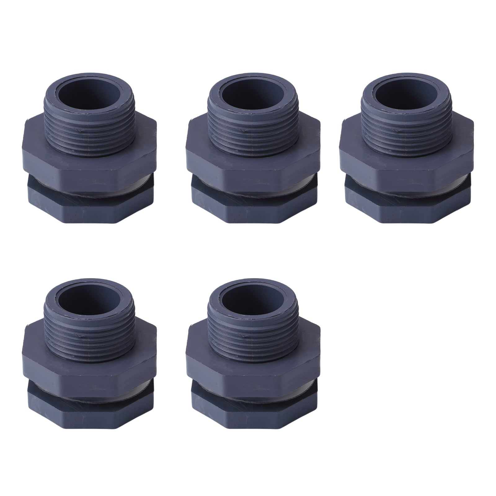 Uqezagpa 5Pcs Fish Tanks Bulkhead Pipe Joint PVC Water Tanks Connector Garden Spigot Adapter 3 / 4inch Water Joint PVC Connector