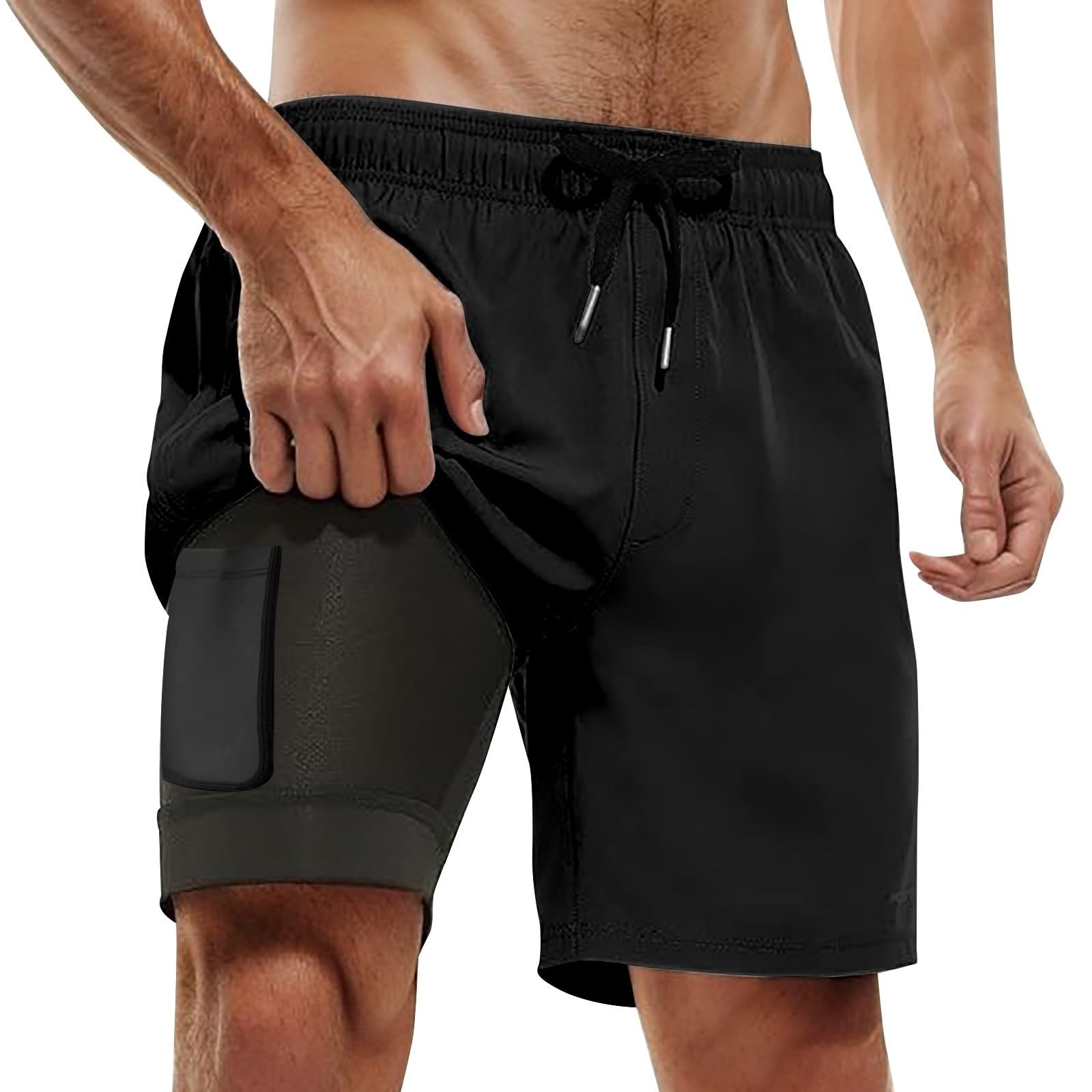 Short de bain pour homme avec doublure de compression - 5