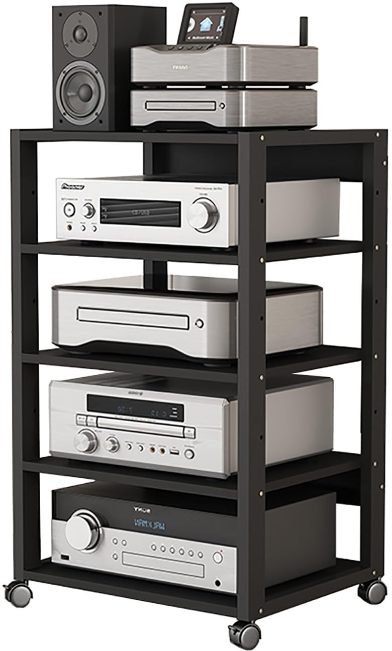 Tour de support audio avec étagères réglables pour lecteurs et consoles
