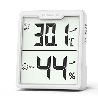 Digital Room Thermometer Indoor 5s Refresh Temperature and Humidity Monitor With Comfort Icon AAA Batteries Hygrometers for Home Office Air Comfort Terrariums Thermometer White