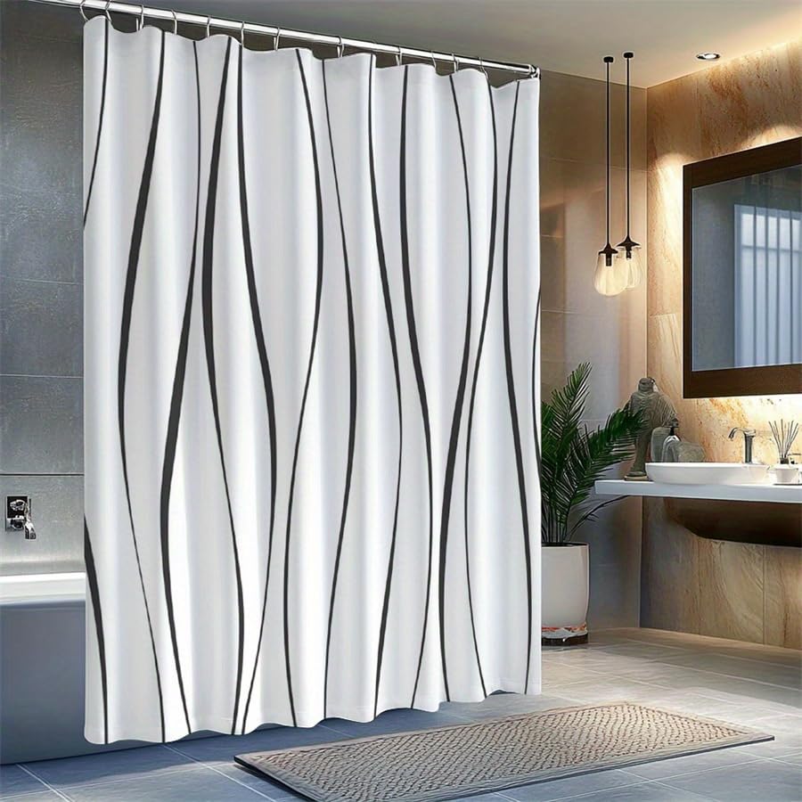 Rideau de douche minimaliste haut de gamme en polyester 210x210