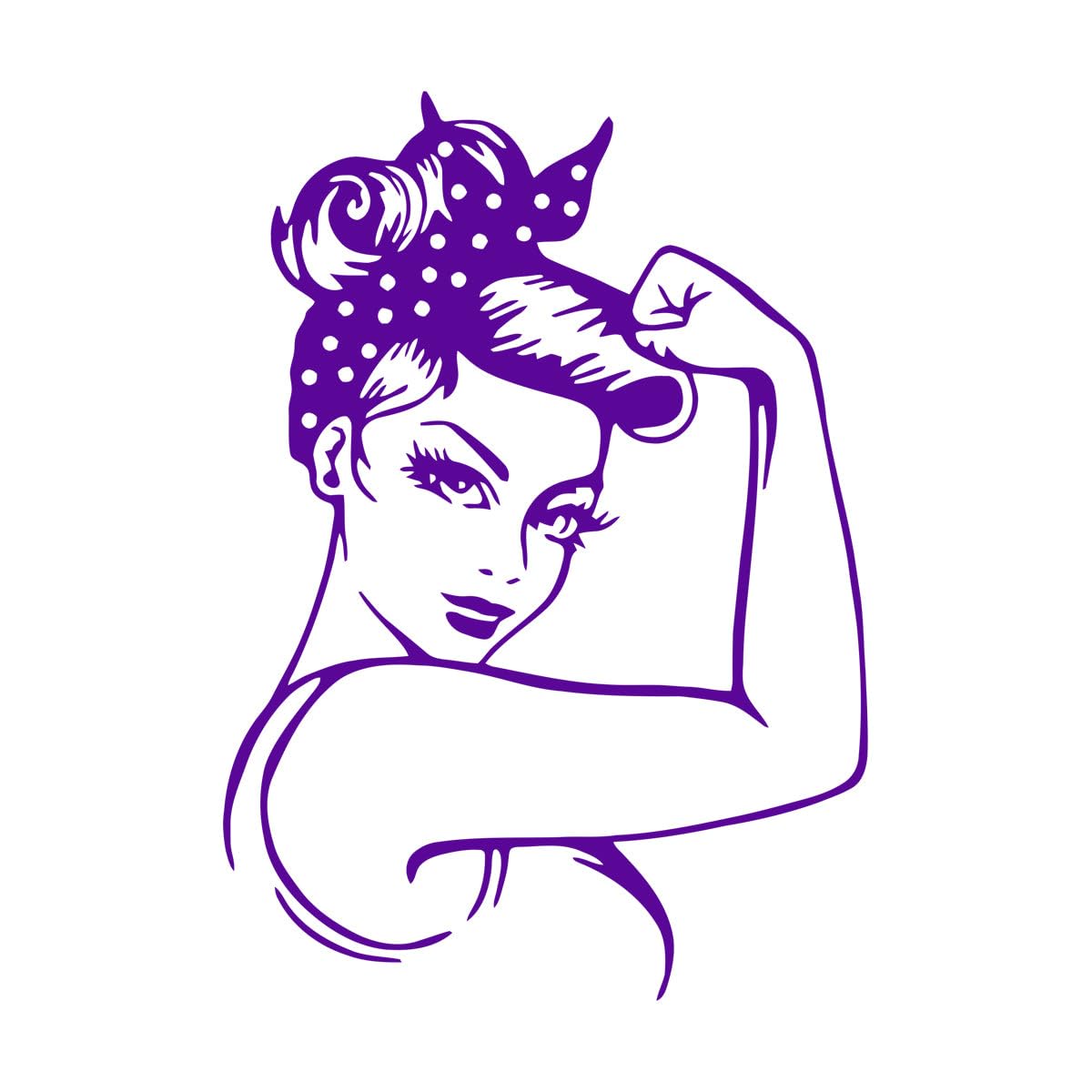 Lzhouting Girls Wall Stickers 4332 Power Wall Decal Vintage Workout Crossfit Strong Woman Stickers Home Gym Decor Vinyl Wall Art Retro Home Decor Extra Large - 60X84cm