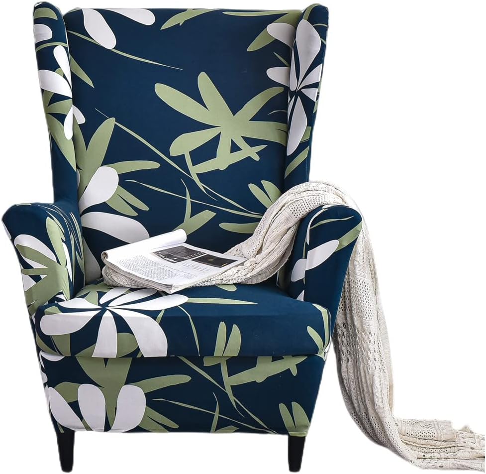 EcoAncheng Wingback Chair Slipcover 2 Piece Slipcovers for