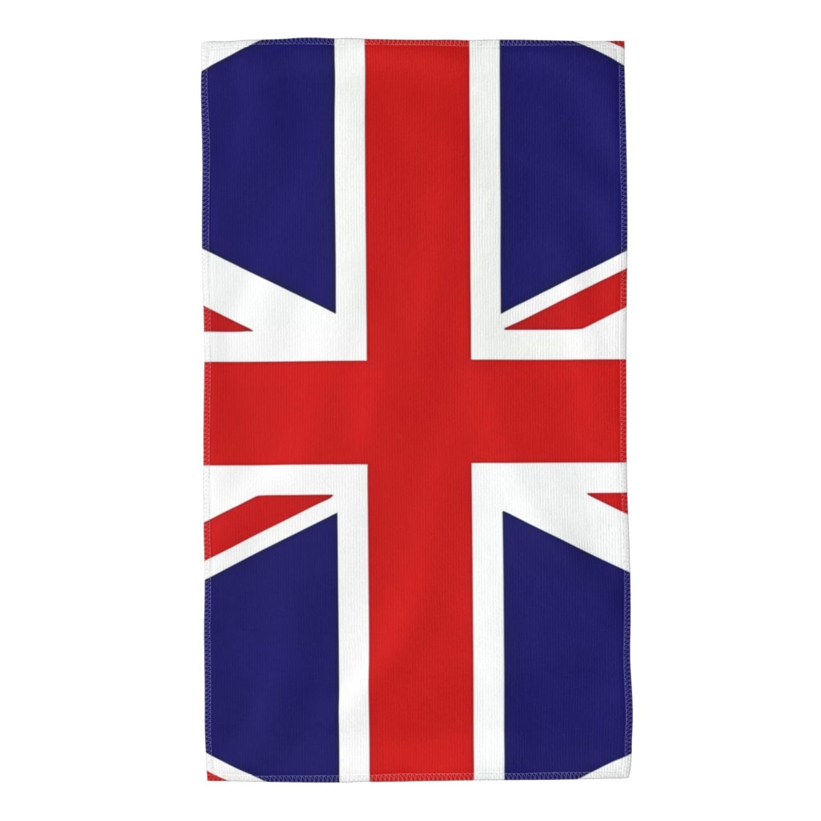 YYHHAOFA UK Flag Prints Towel Towels 27.5x16in Skin-Friendly Absorbent Fluffy and Soft for Bathroom, Beach, Outdoors