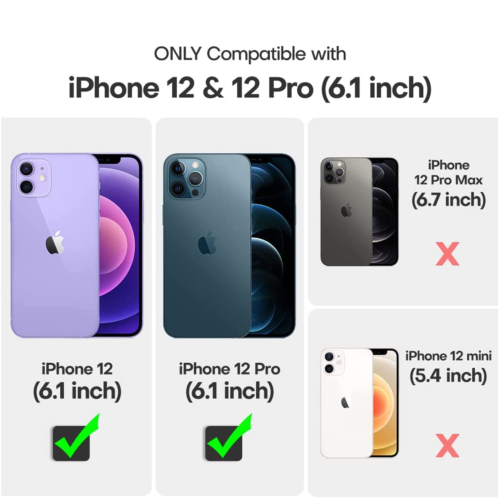 Custodia con batteria per iPhone 12/12 Pro, aggiornata da 10000 mAh, ricaricabile, portatile, con ricarica wireless, compatibile con iPhone 12/12 Pro (6,1 pollici) e Carplay (nero)