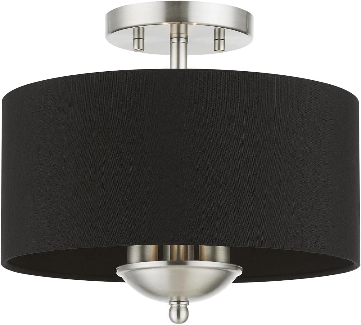 Livex Lighting, 40111-91, Huntington, Semi-Flush, Brushed Nickel