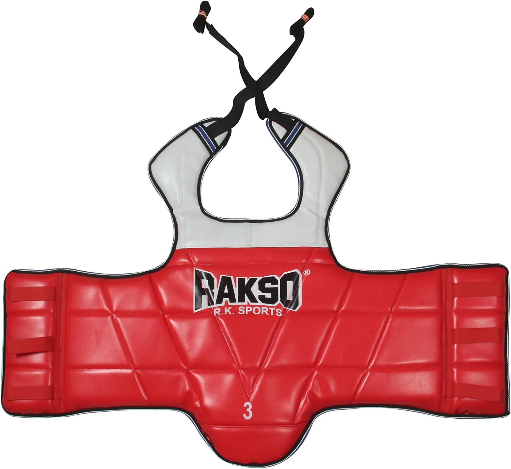 RAKSO Taekwondo Chest Protector (Reversible)/ Solid Padded Chest Guard/Body Protector for Kungfu/MMA/Kickboxing/JUIJUTSU/Judo/WHUSHU Size-2