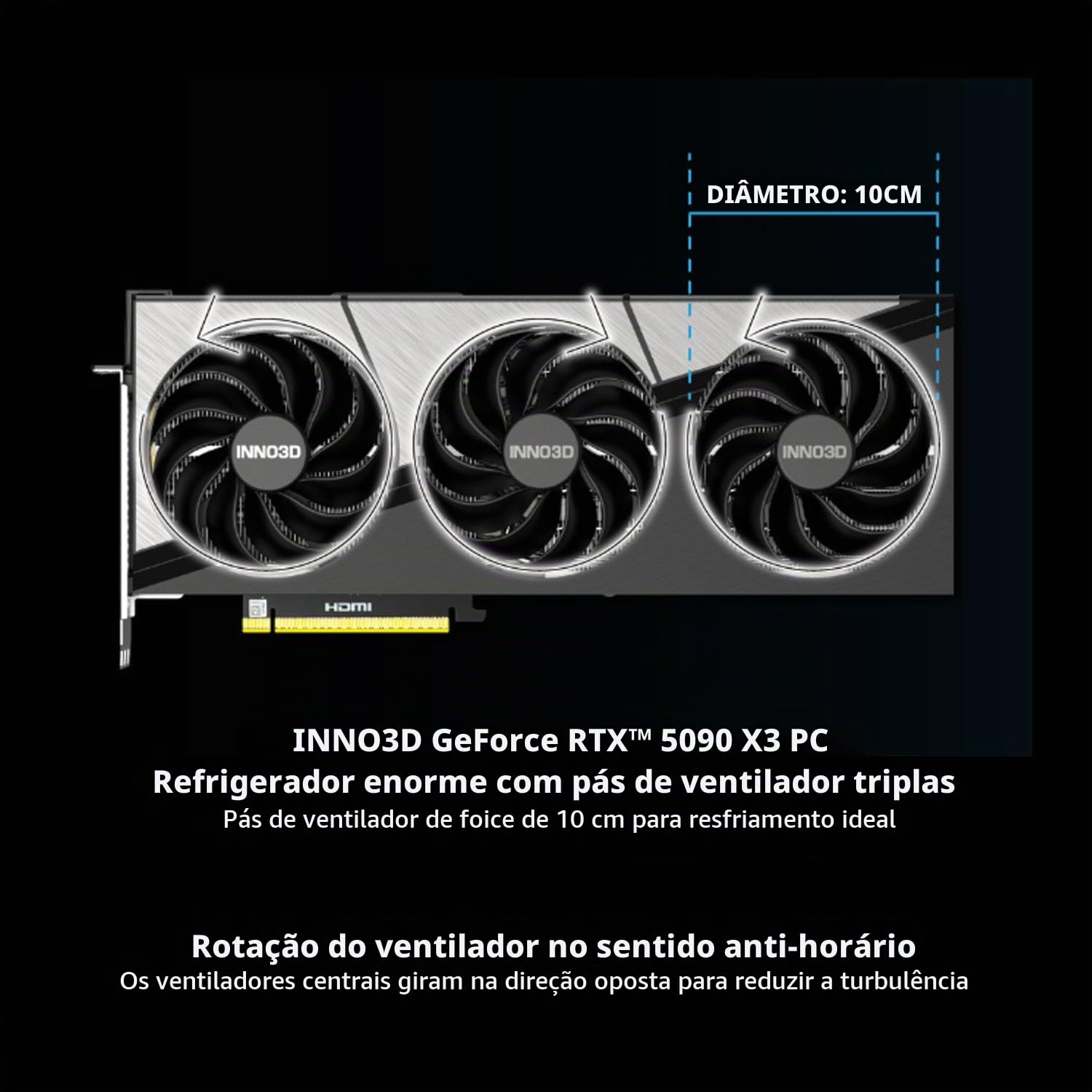 INNO3D Placa gráfica NVIDIA Geforce RTX 5090 X3 OC 32GB GDDR7 256