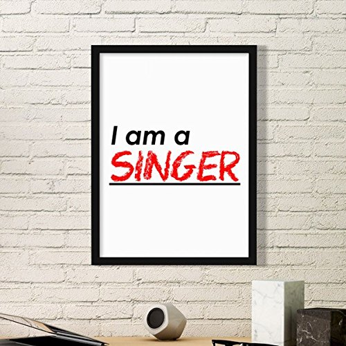 Chanteur Simple estampes et stickers muraux noirs d'accueil format medium - 2