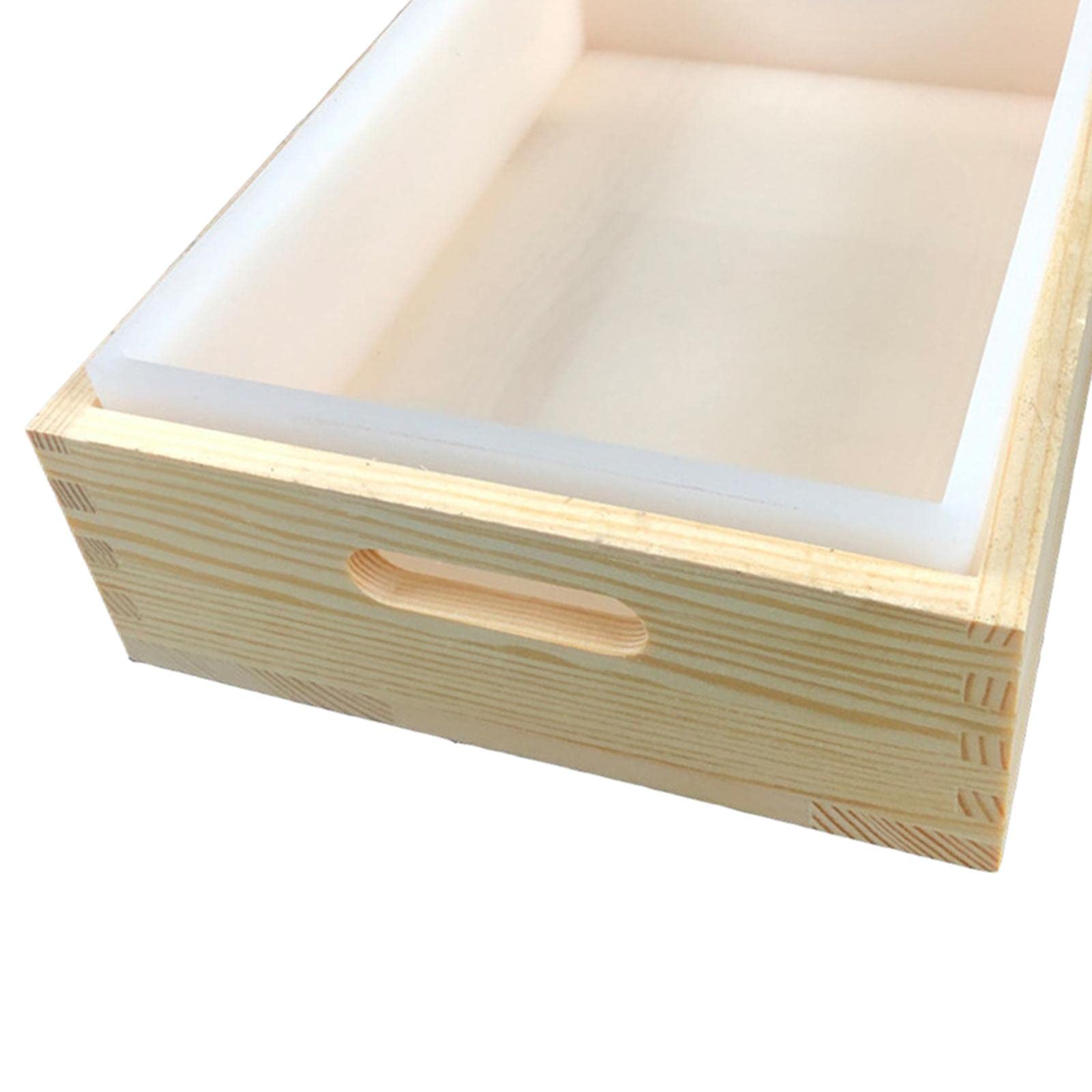 Rechteckige Silikon-Seifenform 2300 ml mit Holzbox für DIY-Kuchen