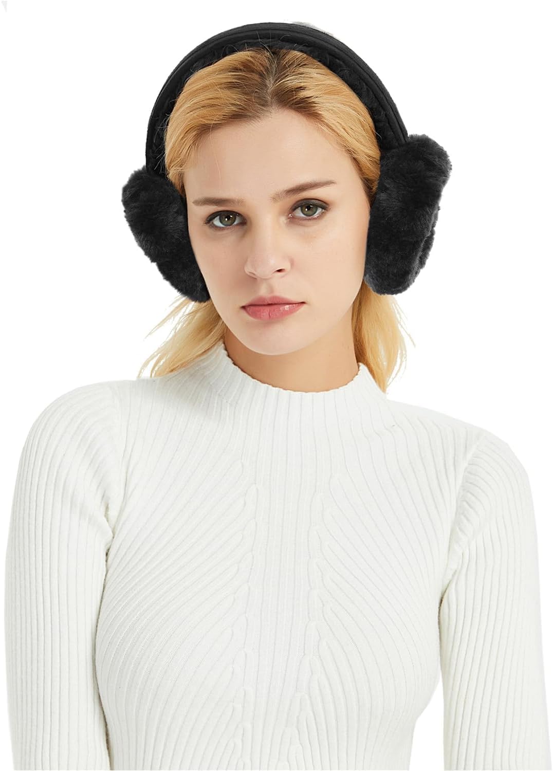 Aurya Sheepskin Earmuffs, Classic Ear Warmer for Winter Outdoor, Wool Ear Muffs for Men and Women - Image 4