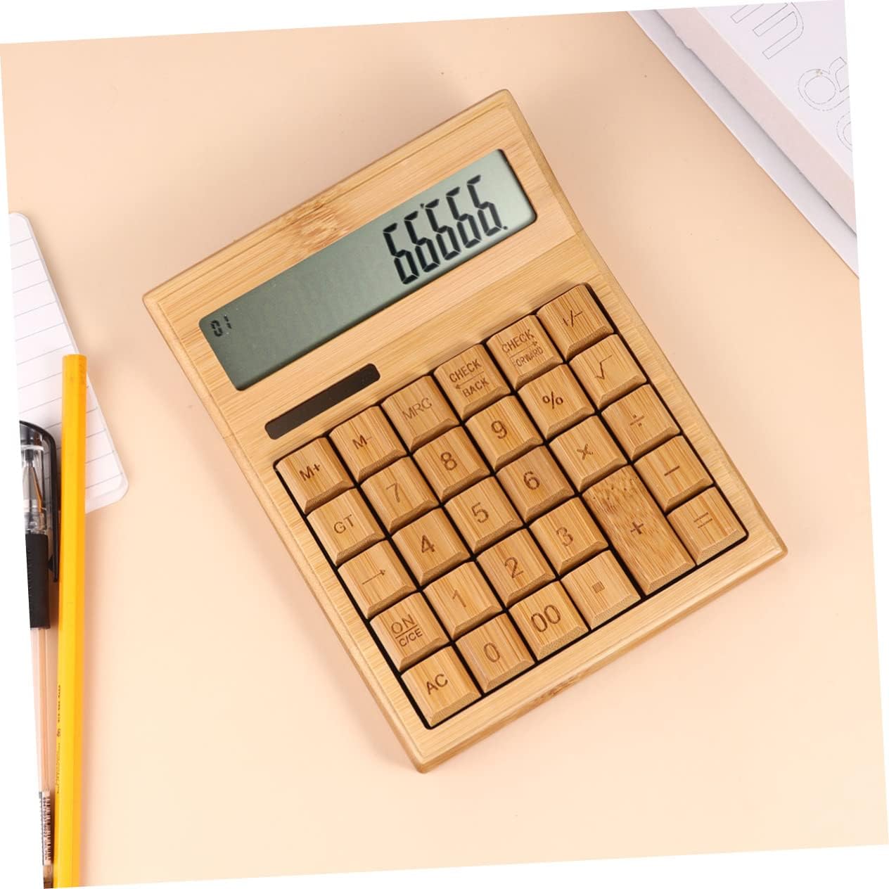 Retro Key Portable Solar Calculator for Office Use Tool with Obtuse Angle and Checking Number Pattern Compact and Lightweight for Travel and Daily Activities