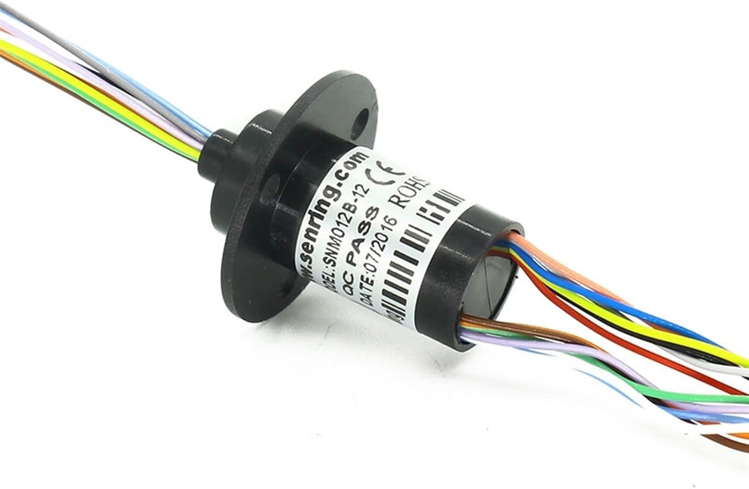 Mini Rotary Joint 12 Wires 1.5A Signal Slip Ring OD 12.5mm Flange Installation Plastic Housing(12.5mm 12CH 1.5A (U))