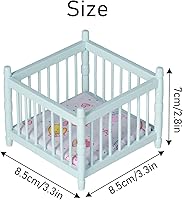 Vista 5 de Casa de muñecas de madera a escala 1:12, cama de bebé, casa de muñecas en miniatura, mini accesorios de muebles con colchón cama cuadrada, regalo