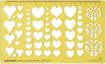 Traceease Heart Shapes Jewelery Settings Jewelry Templates Drafting Tools Jewellery Designing Stencils