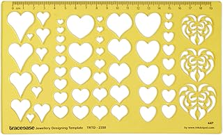 Heart Shapes Jewelery Settings Jewelry Templates Drafting Tools Jewellery Designing Stencils - Buy now