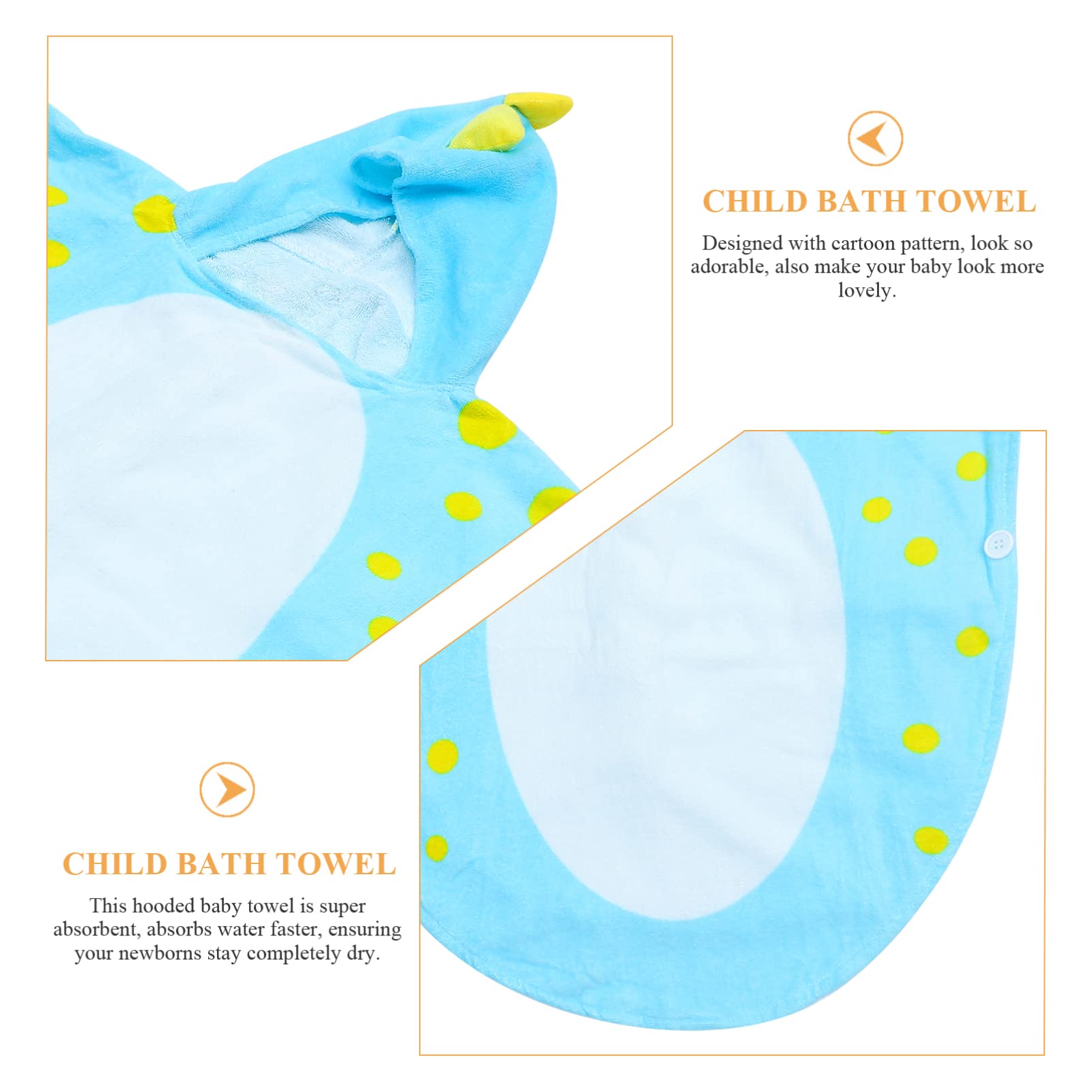 Abaodam Serviette de Bain à Capuche pour Bébé en Coton, Motif Dinosaure, Ultra Absorbante, Lavable en Machine, Bain