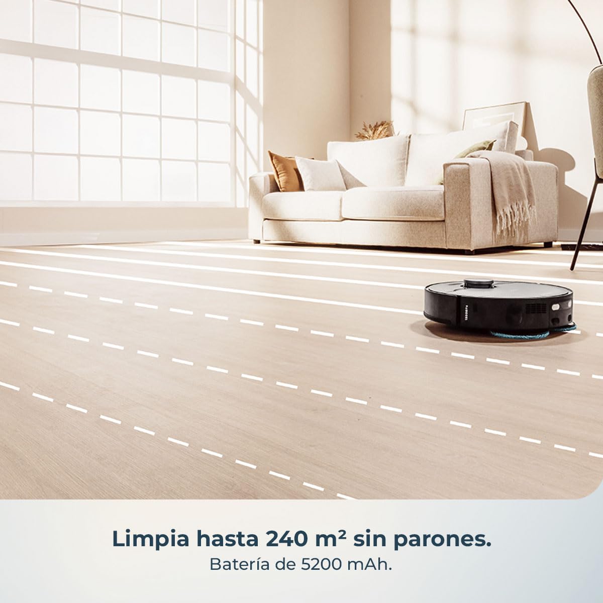 Cecotec Robot Aspirador y Friegasuelos con IA y Base Autovaciado Conga X70. Motor de Succión 15000Pa, Base 4 en 1, Tecnología Láser, Mopas Giratorias, Cepillo Lateral, App y Bluetooth — view 11