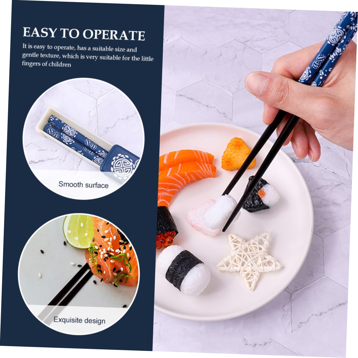 Toyvian 2 juegos Palillos Chinos Antideslizantes con Caja de Almacenamiento Portátil Cubiertos de Madera y Abs Prácticos para Hogar Viaje y Restaurante