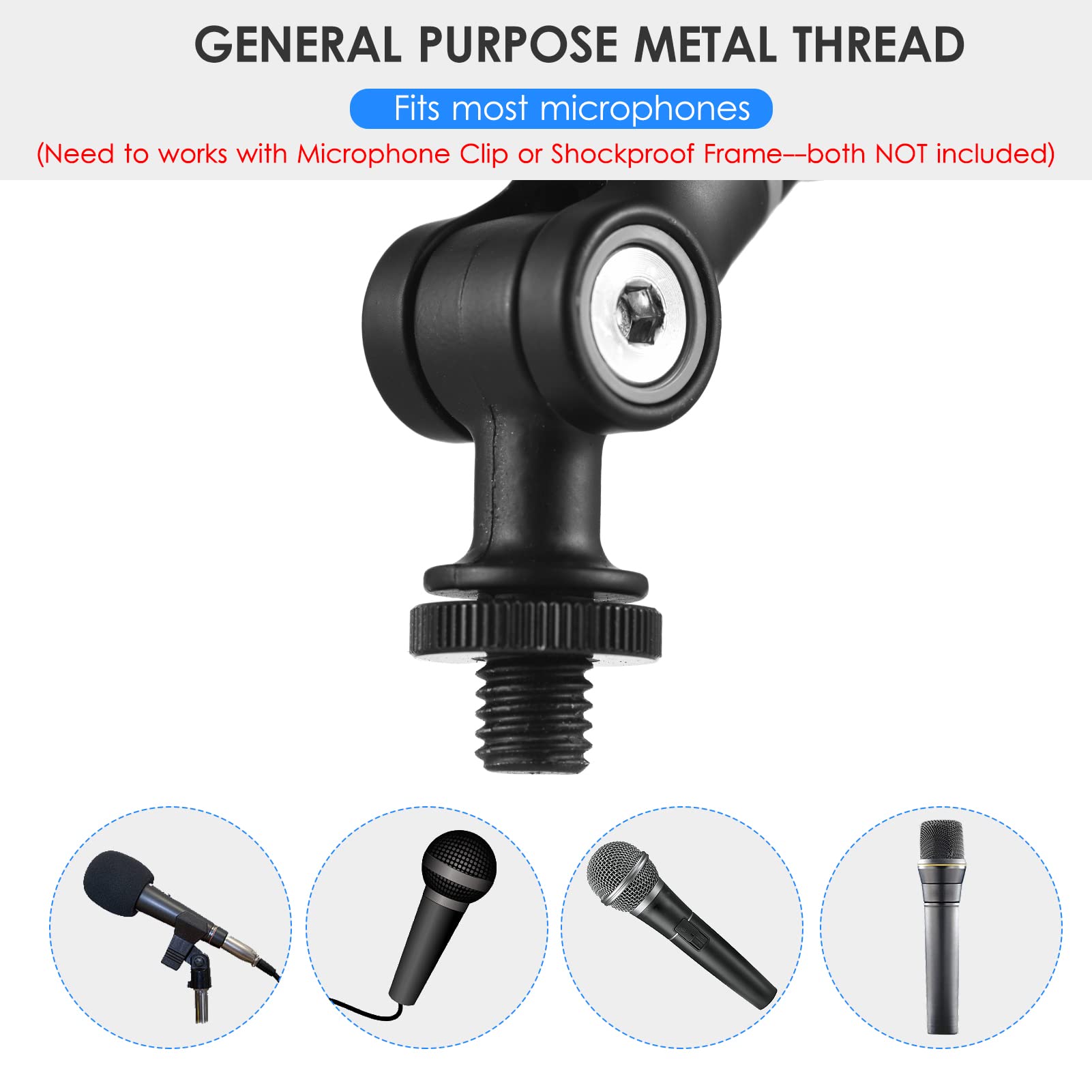 Irfora Bras de microphone - Bras de suspension - Support flexible pour microphone - Avec ruban adhésif en C pour chanter des flux en direct