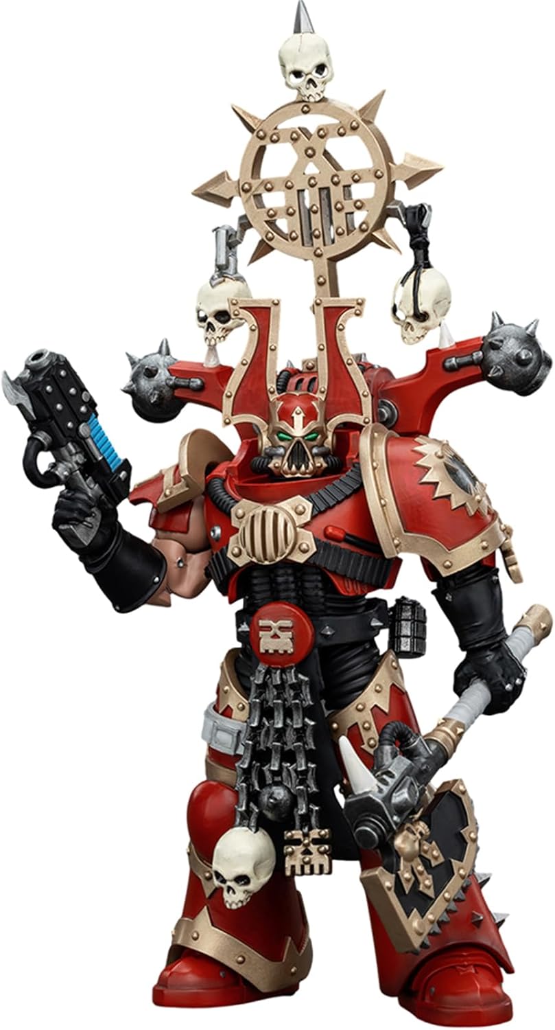JOYTOY Warhammer 40k World Eaters, World Eaters Khorne Berzerker with Berzerker lcon 1/18 Action Figure, Dedicated to You Who Love Collecting