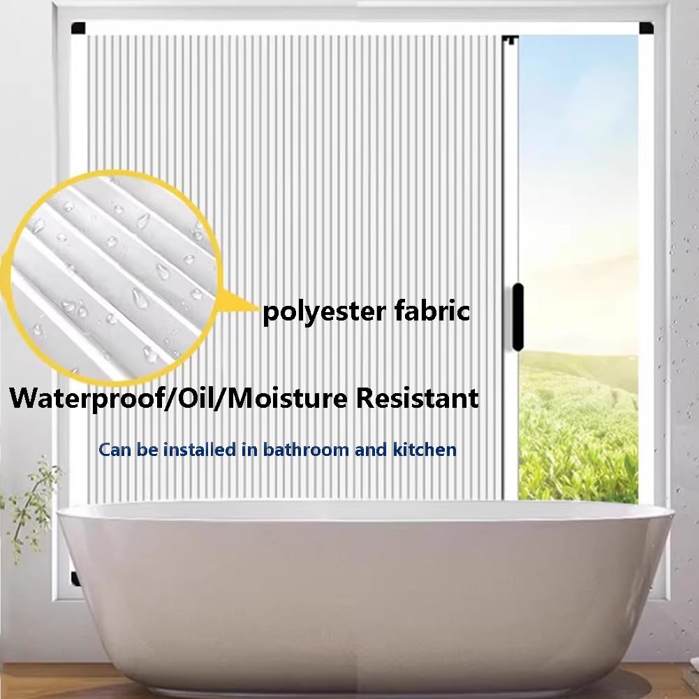 HEFJIAYCIQ No Drill Sliding Pleated Blind, Stick on Non-Woven Fabric Blinds for Windows, Privacy Protection Blinds for Windows,Blue,1300x1000mm