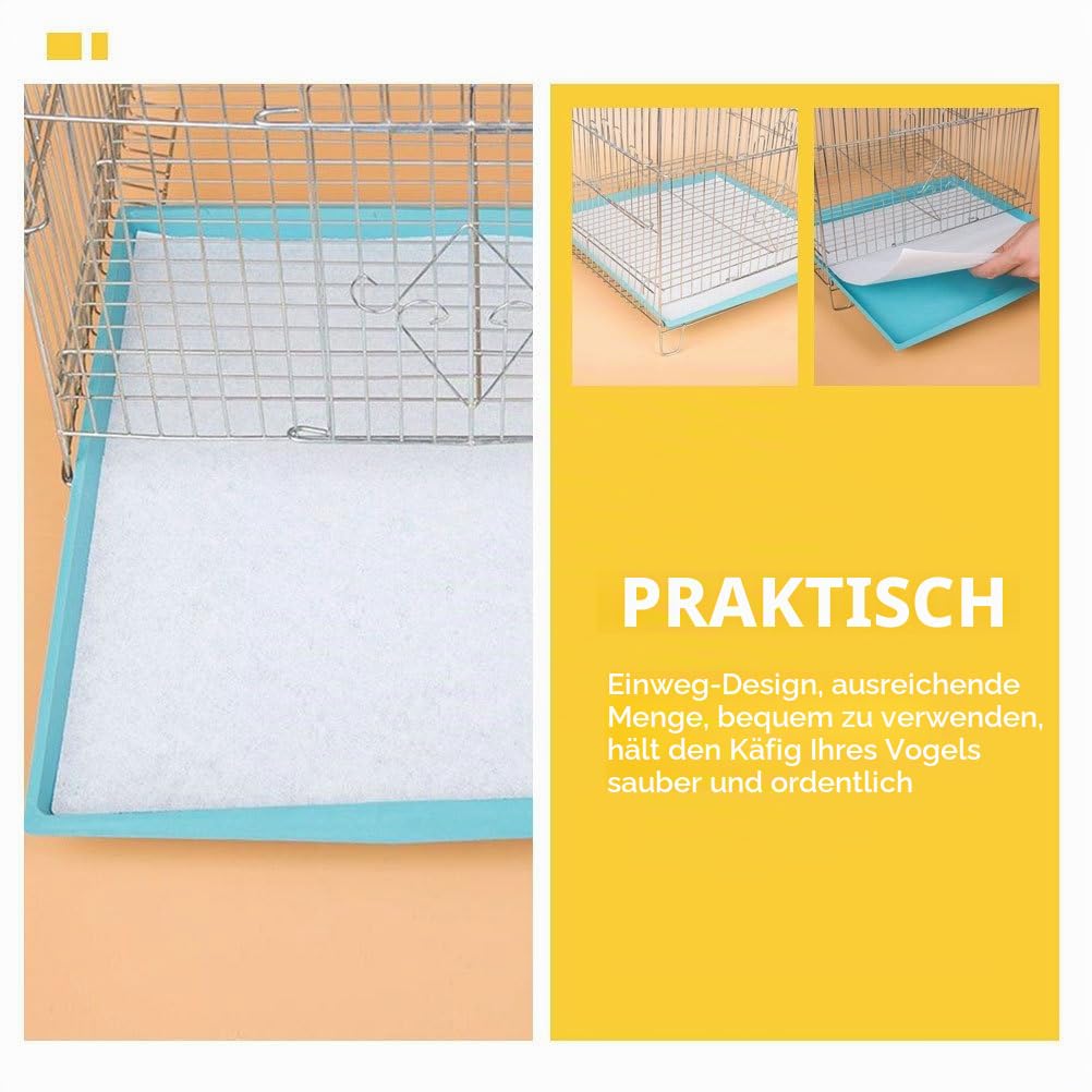 100 Stück Vogelkäfig Einlagen Verdickte Papierunterlage Für Vogelkäfige, Einstreu, Käfigpapier, Vogelkäfigzubehör, Einweg Käfigeinlagen, Vogelpapiereinlagen