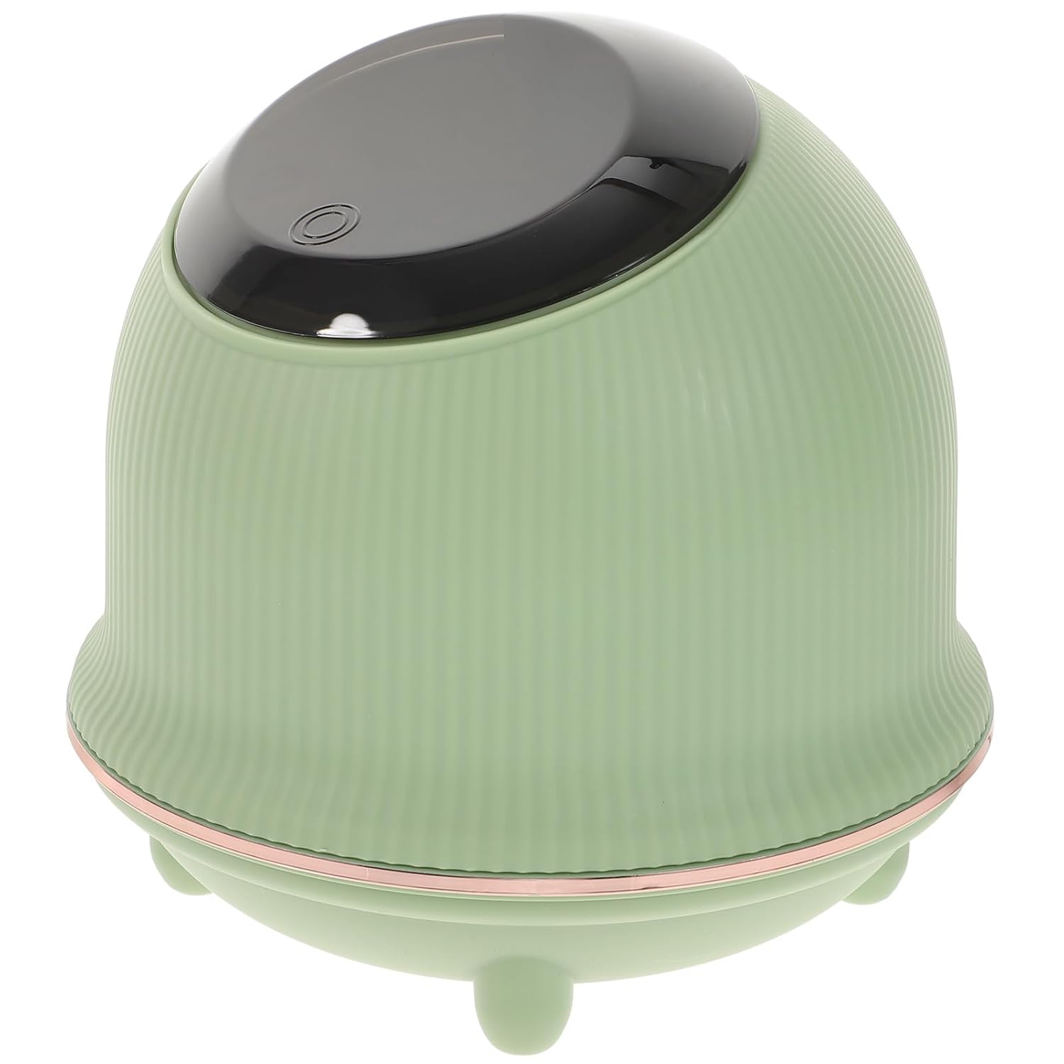 KALLORY Mini Desktop Waste Bin with Lid, Small Push-top Plastic Trash Can for Office and Home, Green Compact Storage Container for Bedroom Table and Desk Organization