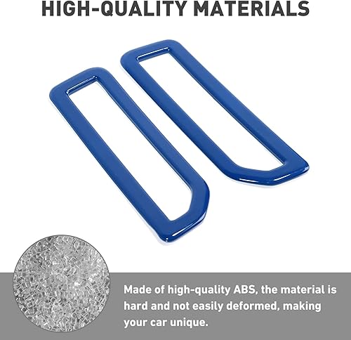 Miniatura 7 de HTHE Cubierta de anillo de ventilación interior para Ford Bronco 2021 2022 + 24 puertas (ABS, 2 piezasjuego, azul)