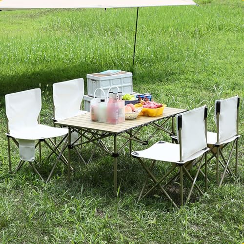 Table de pique-nique portable extérieure avec chaises enroulables - 3