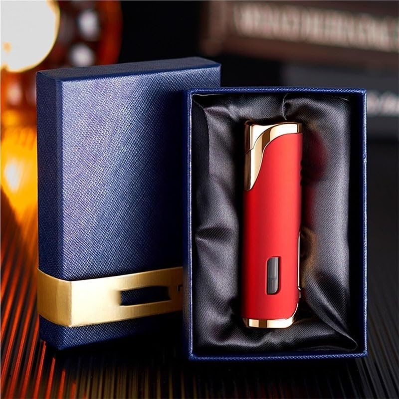 Encendedor soplete de gas butano recargable dorado miniatura 7