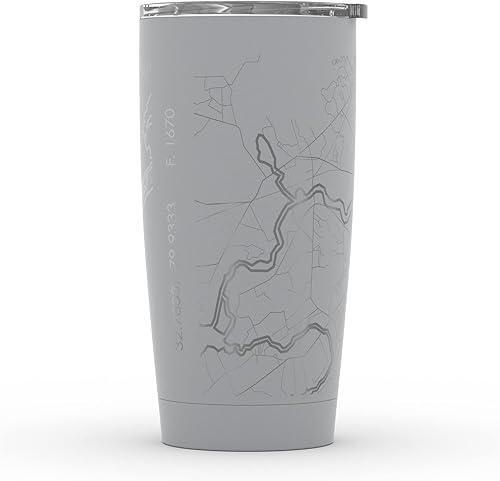 Vista 78 de Well Told Vaso de café aislado con diseño de mapa de Nueva York grabado, taza de acero inoxidable grabada (20 onzas, negro) con aislamiento de mapa