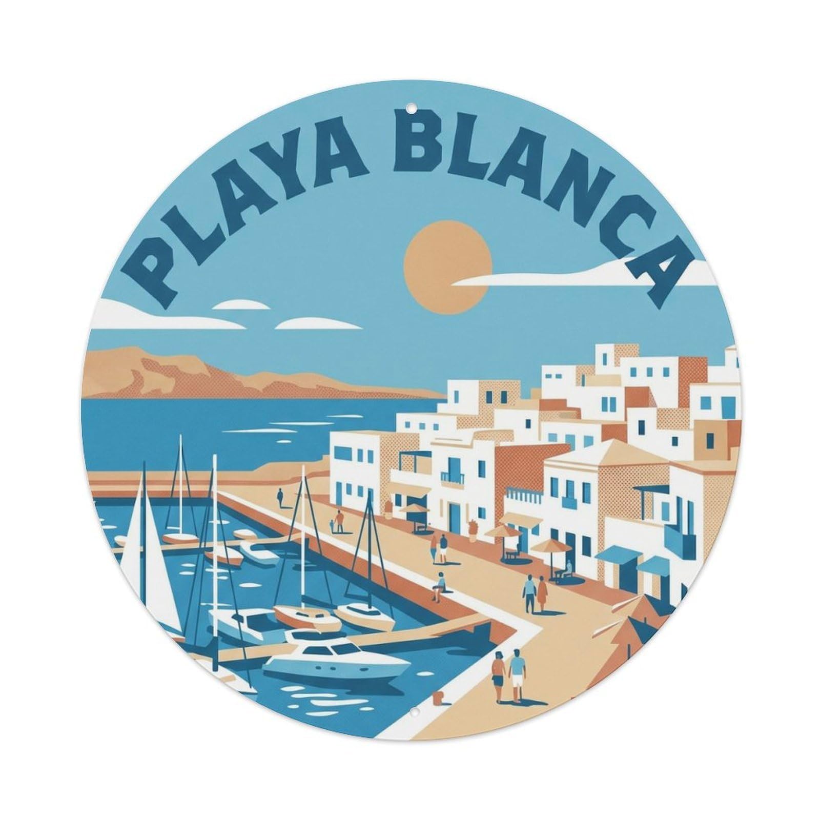 Lanzarote Playa Blanca Spain Landmark Travel Metal Tin Sign