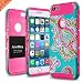 iPhone 6 Plus Case, iPhone 6 Plus 5.5 Inch Case,AnnBay for iPhone 6 Plus Colour Hawaiian 3in1 Hybrid High Impact ShockProof Hybrid Heavy Duty Armor Case Cover (Totem Tribal Flower Hot Pink)