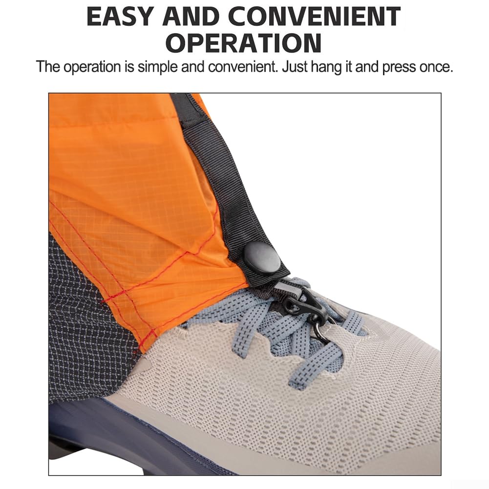 Guêtres de cheville imperméables et anti-déchirures, guêtres basses pour la randonnée, la marche en plein air (orange)