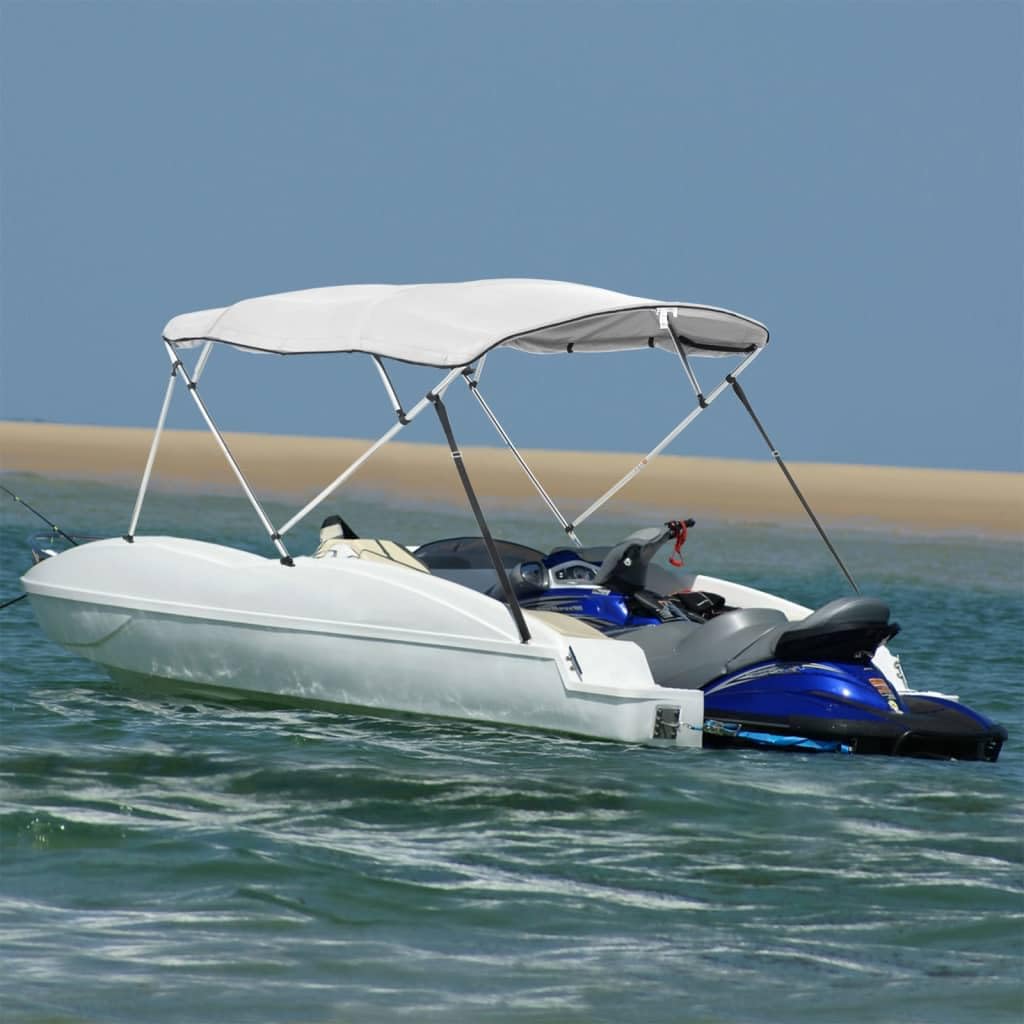 vidaXL Toit bimini à 4 arceaux parois latérales 243x(185-198)x137 cm
