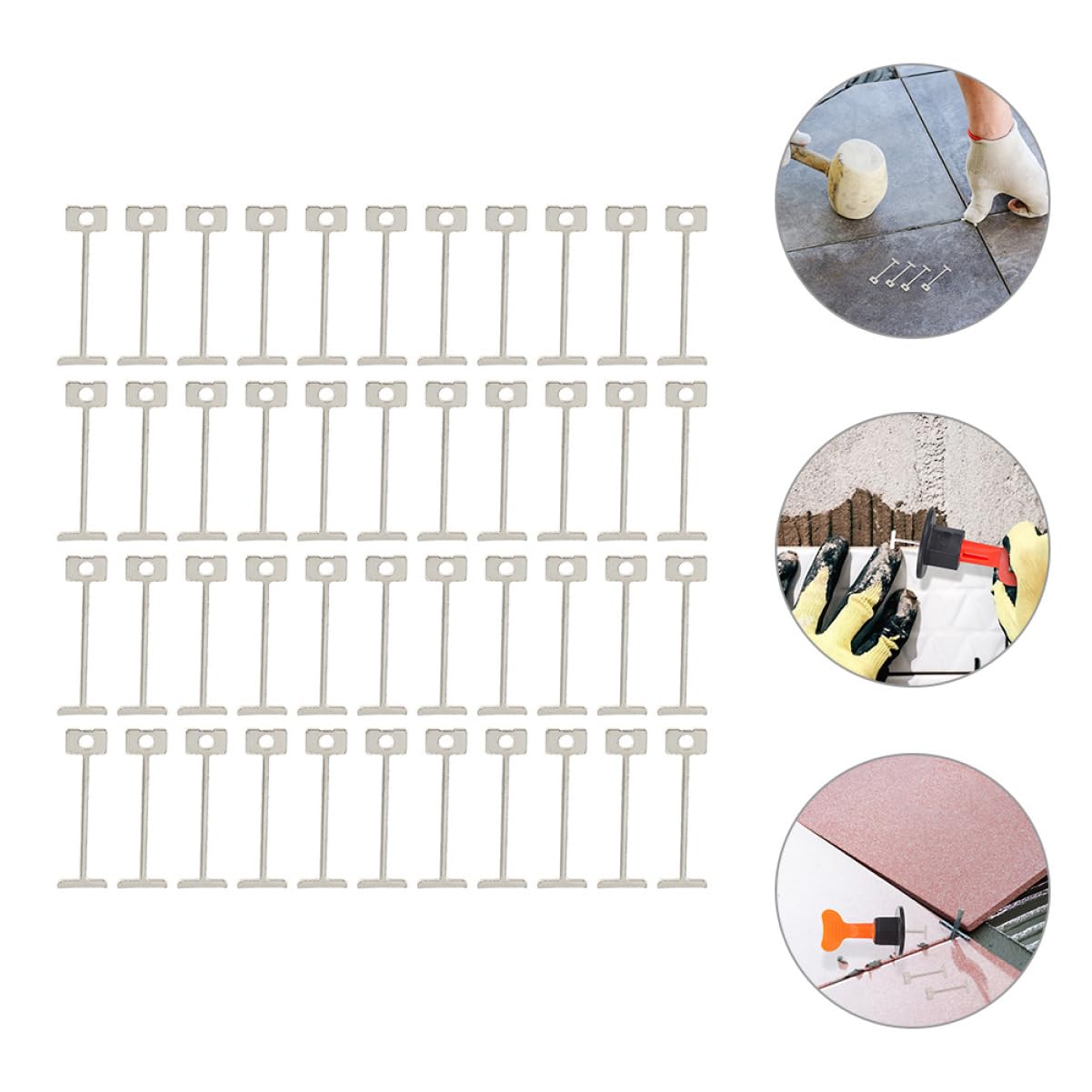 jojofuny 800pièces Aiguilles Acier Pour Nivellement De Carrelage Outils De Réutilisables Pour Carreaux De Sol Et Murs