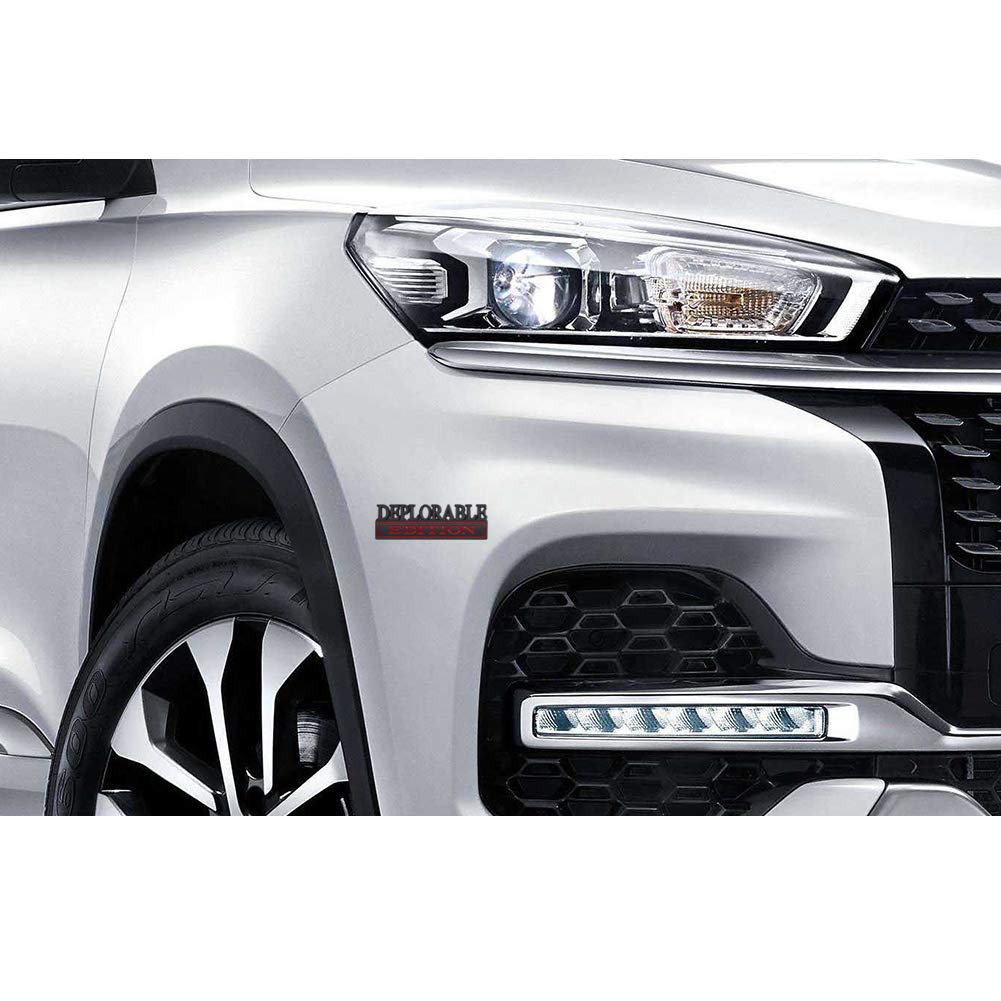 Pair Of 'Deplorable Edition' Emblems – Tailgate Or Front Badge For Car, Truck Or SUV (Silver & Black)