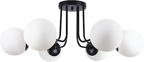 Miniatura 10 de Lámpara de techo semiempotrada dorada con acabado de latón con pantalla de vidrio transparente, iluminación de estilo moderno contemporáneo de