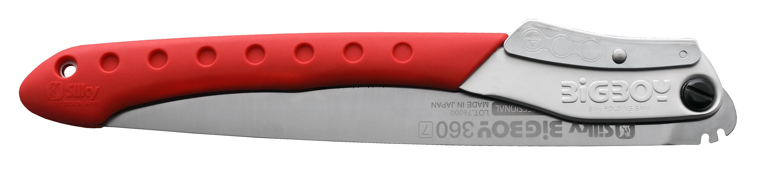 Silky BigBoy japońska piła składana w zestawie Big Case, czerwona, gruba, 360 mm, 7 zębów na cal