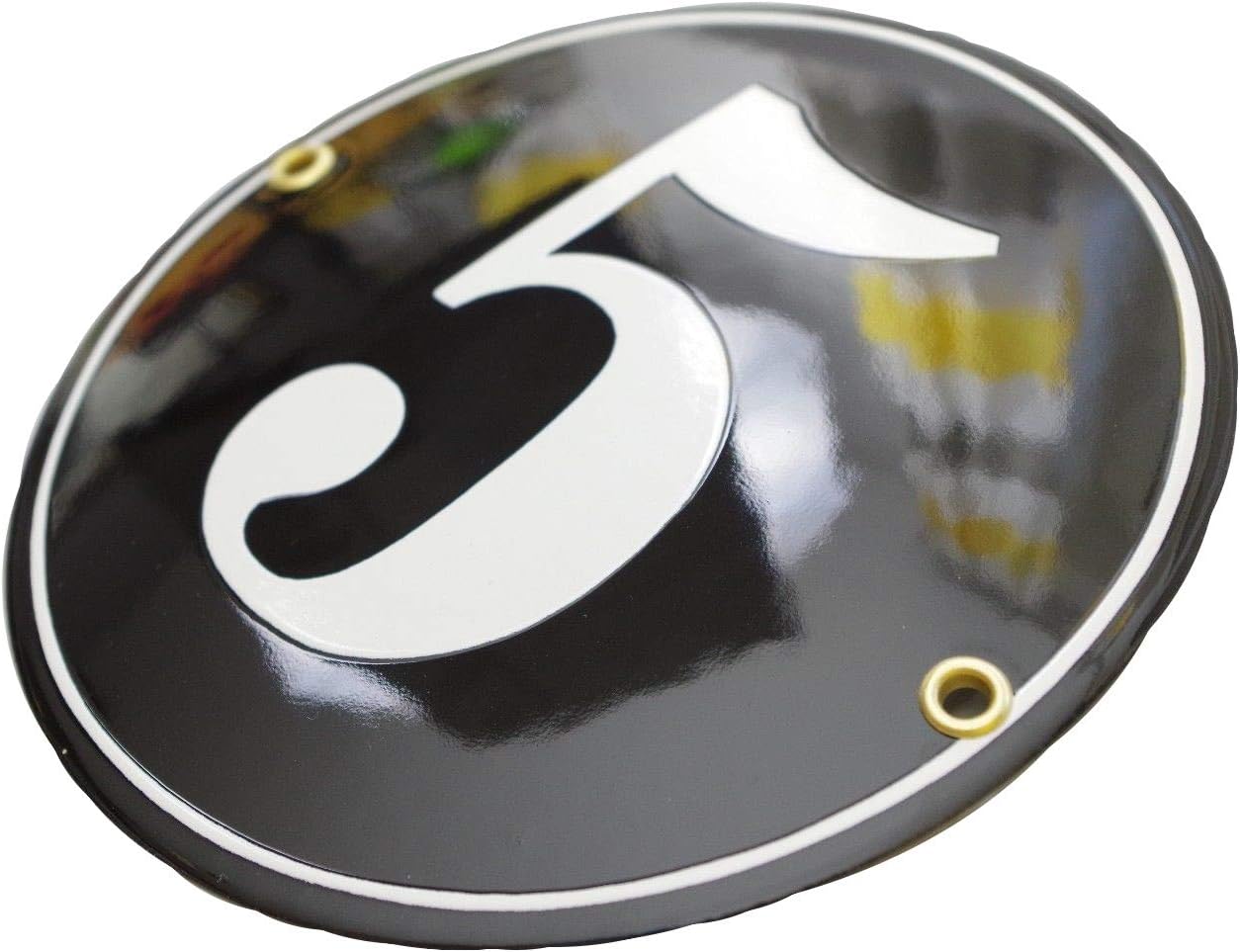 Porcelain Address Plaque, Round Ø 5.9″, Customisable Handcrafted Enamel Door Sign, French Classic Style, Personalized House Number, guarantee