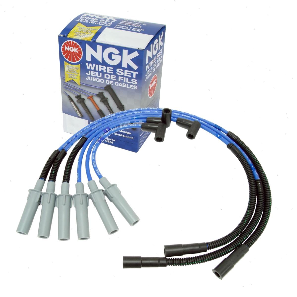 NGK Spark Plug Wire Set Compatible with Jeep Wrangler 3.8L V6 2007-2011