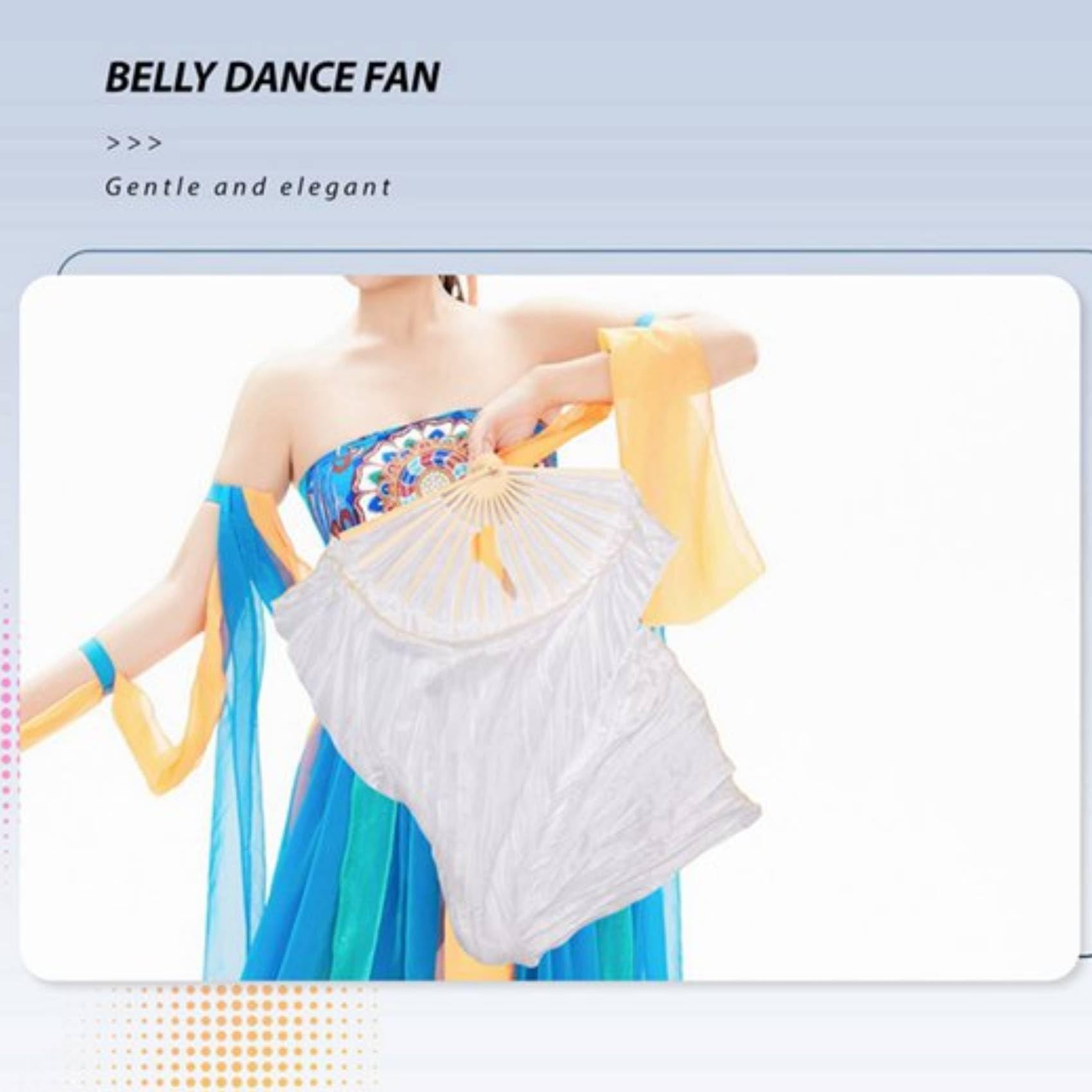 Velo de Seda Ventilador de Baile 180x90 cm 1 Pieza