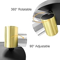 Vista 3 de Kit de iluminación LED de 4 luces, accesorios de iluminación LED para riel, iluminación de techo redonda negra, cabezal de luz flexible giratorio