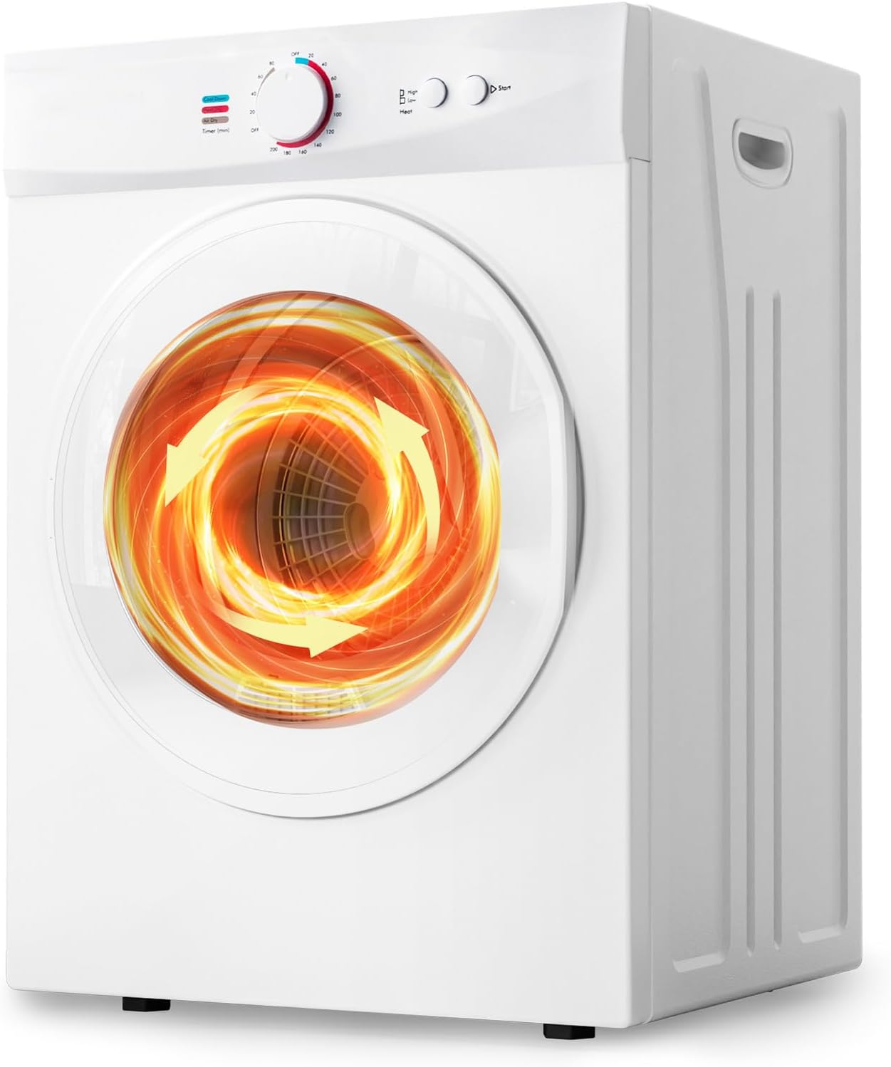 Bonnlo Compact Clothes Dryer, 1.8 Cu.Ft Portable Clothes Dryer with Stainless Steel Tub, Front Load Laundry Dryer for Home, Apartment (Electronic Screen Control)