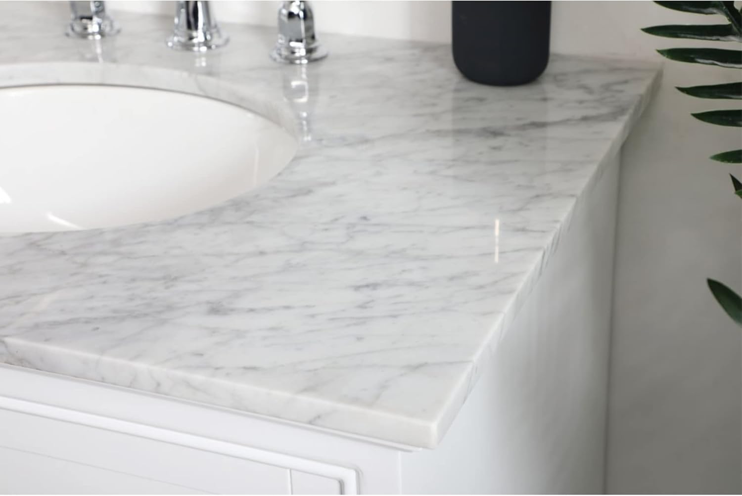 Elegant Decor Aaron 32" Single Marble Top Bathroom Vanity in White