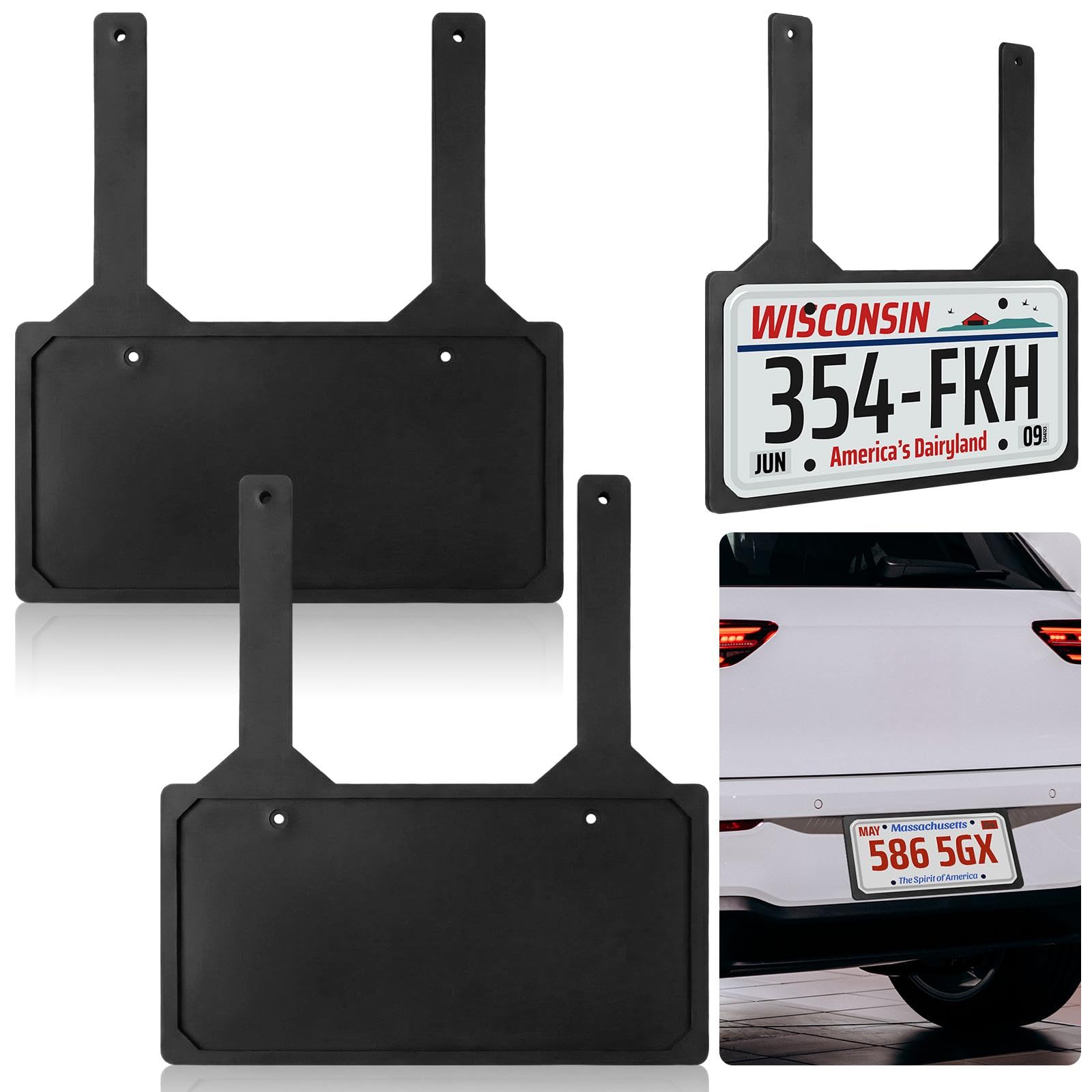 Outus 2 Pcs Rubber Demo License Plate Holder for Car Dealers Drive License Car Plate Bracket Holder Frame Cover for Test Drive Temporary Vehicle Display Auto Lot Use